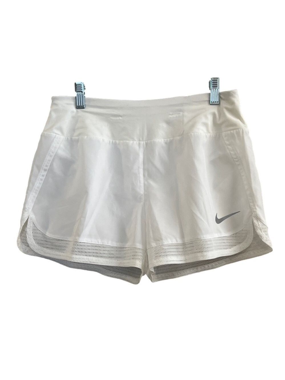 NWT Women's Nike Dri-Fit White Running Shorts with briefs. Size small.